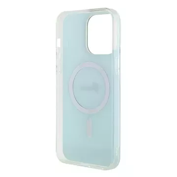 Etui Guess GUHMP15XHITSQ pro iPhone 15 Pro Max turkusově/tyrkysové pevné pouzdro IML Iridescent MagSafe