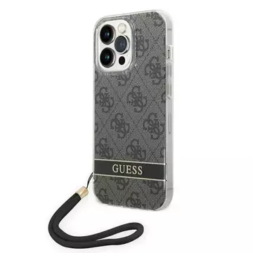 Etui Guess GUOHCP14XH4STK iPhone 14 Pro Max 6,7" černé/černé pevné pouzdro 4G Print Strap