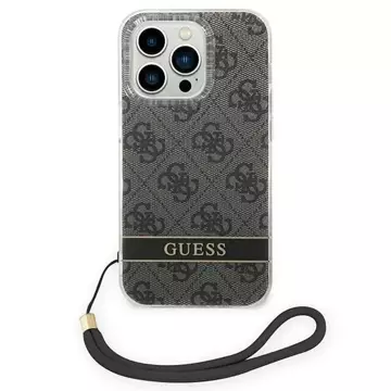 Etui Guess GUOHCP14XH4STK iPhone 14 Pro Max 6,7" černé/černé pevné pouzdro 4G Print Strap