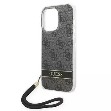 Etui Guess GUOHCP14XH4STK iPhone 14 Pro Max 6,7" černé/černé pevné pouzdro 4G Print Strap