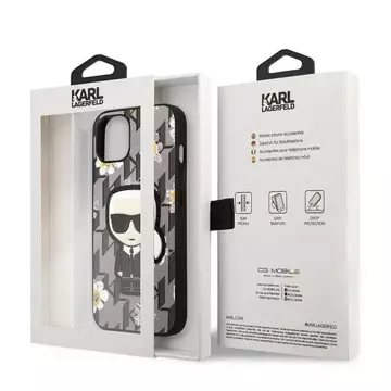 Etui Karl Lagerfeld KLHCP13SPMNFIK1 iPhone 13 mini 5,4" květina Ikonik Karl