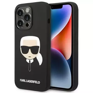 Etui Karl Lagerfeld KLHCP14XSLKHBK pro iPhone 14 Pro Max 6,7" pevný obal silikonový Karl`s Head černý/černý