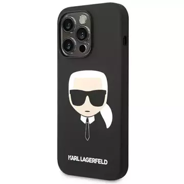 Etui Karl Lagerfeld KLHCP14XSLKHBK pro iPhone 14 Pro Max 6,7" pevný obal silikonový Karl`s Head černý/černý