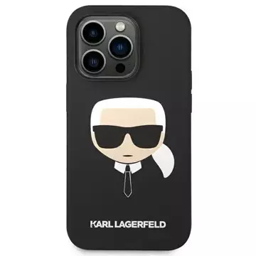 Etui Karl Lagerfeld KLHCP14XSLKHBK pro iPhone 14 Pro Max 6,7" pevný obal silikonový Karl`s Head černý/černý