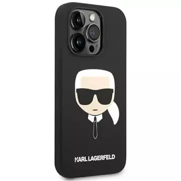 Etui Karl Lagerfeld KLHCP14XSLKHBK pro iPhone 14 Pro Max 6,7" pevný obal silikonový Karl`s Head černý/černý