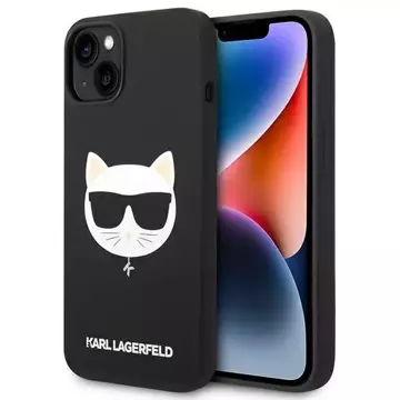 Etui Karl Lagerfeld KLHMP14MSLCHBK pro iPhone 14 Plus 6,7" pevné pouzdro silikonová chupette hlava Magsafe