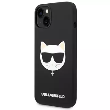 Etui Karl Lagerfeld KLHMP14MSLCHBK pro iPhone 14 Plus 6,7" pevné pouzdro silikonová chupette hlava Magsafe