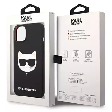 Etui Karl Lagerfeld KLHMP14MSLCHBK pro iPhone 14 Plus 6,7" pevné pouzdro silikonová chupette hlava Magsafe