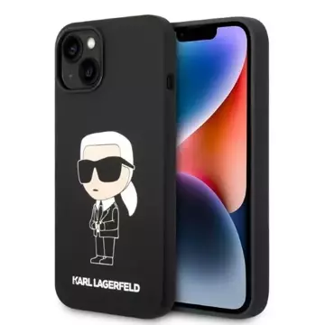 Etui Karl Lagerfeld KLHMP14MSNIKBCK na iPhone 14 Plus 6,7" pevný obal silikonový Ikonik Magsafe černý/černý