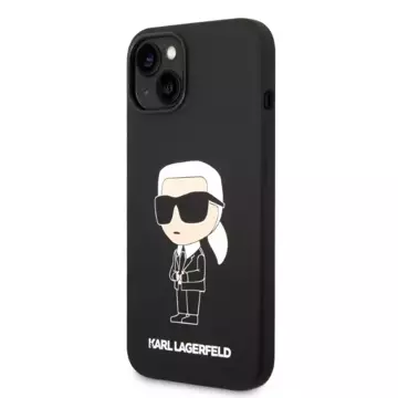 Etui Karl Lagerfeld KLHMP14MSNIKBCK na iPhone 14 Plus 6,7" pevný obal silikonový Ikonik Magsafe černý/černý