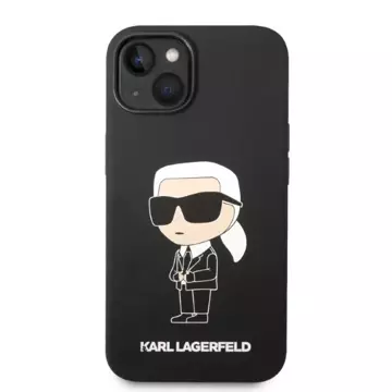 Etui Karl Lagerfeld KLHMP14MSNIKBCK na iPhone 14 Plus 6,7" pevný obal silikonový Ikonik Magsafe černý/černý