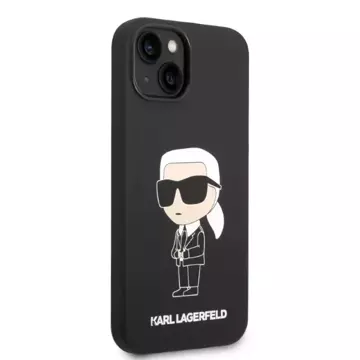 Etui Karl Lagerfeld KLHMP14MSNIKBCK na iPhone 14 Plus 6,7" pevný obal silikonový Ikonik Magsafe černý/černý