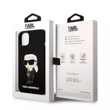 Etui Karl Lagerfeld KLHMP14MSNIKBCK na iPhone 14 Plus 6,7" pevný obal silikonový Ikonik Magsafe černý/černý