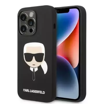 Etui Karl Lagerfeld KLHMP14XSLKHBK pro iPhone 14 Pro Max 6,7" pevný obal silikonový Karl`s Head Magsafe černý/černý