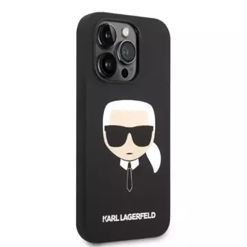 Etui Karl Lagerfeld KLHMP14XSLKHBK pro iPhone 14 Pro Max 6,7" pevný obal silikonový Karl`s Head Magsafe černý/černý