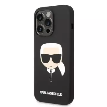 Etui Karl Lagerfeld KLHMP14XSLKHBK pro iPhone 14 Pro Max 6,7" pevný obal silikonový Karl`s Head Magsafe černý/černý