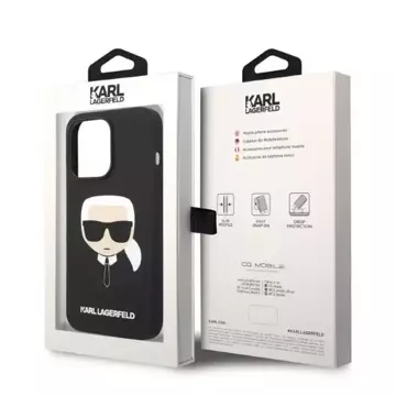 Etui Karl Lagerfeld KLHMP14XSLKHBK pro iPhone 14 Pro Max 6,7" pevný obal silikonový Karl`s Head Magsafe černý/černý