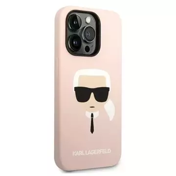 Etui Karl Lagerfeld KLHMP14XSLKHLP pro iPhone 14 Pro Max 6,7" pevný obal silikonový Karl`s Head Magsafe jasný/světelný kolík