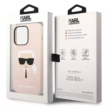 Etui Karl Lagerfeld KLHMP14XSLKHLP pro iPhone 14 Pro Max 6,7" pevný obal silikonový Karl`s Head Magsafe jasný/světelný kolík