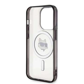 Etui Karl Lagerfeld KLHMP15LHCHNOTK pro iPhone 15 Pro 6,1" průhledný pevný obal IML Choupette`s Head MagSafe