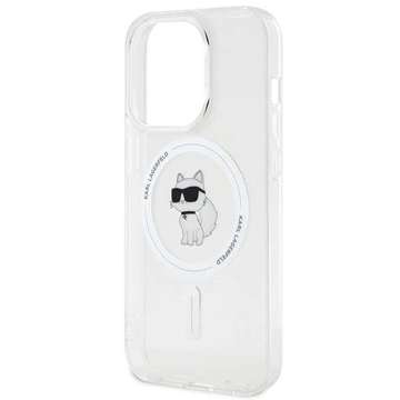 Etui Karl Lagerfeld KLHMP15LHFCCNOT na iPhone 15 Pro 6,1" průhledný pevný obal IML Choupette MagSafe