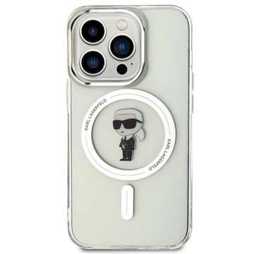 Etui Karl Lagerfeld KLHMP15LHFCKNOT na iPhone 15 Pro 6,1" průhledný pevný obal IML Ikonik MagSafe