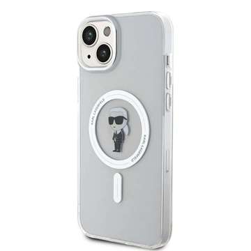 Etui Karl Lagerfeld KLHMP15MHFCKNOT na iPhone 15 Plus 6,7" průhledný pevný obal IML Ikonik MagSafe