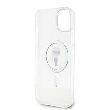 Etui Karl Lagerfeld KLHMP15MHFCKNOT na iPhone 15 Plus 6,7" průhledný pevný obal IML Ikonik MagSafe