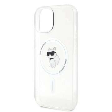 Etui Karl Lagerfeld KLHMP15SHFCCNOT pro iPhone 15 6,1" průhledný pevný obal IML Choupette MagSafe