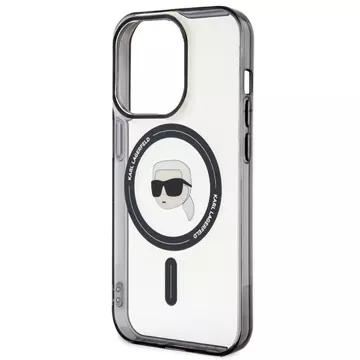 Etui Karl Lagerfeld KLHMP15XHKHNOTK pro iPhone 15 Pro Max 6,7" průhledný pevný obal IML Karl`s Head MagSafe