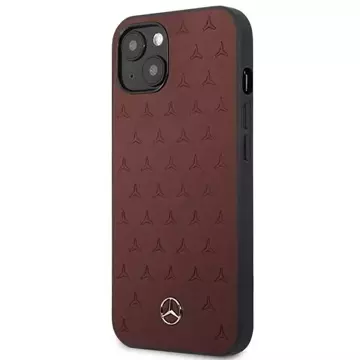 Etui Mercedes MEHCP13SPSQRE do iPhone 13 mini 5,4" černý/červený pevný obal Kožený vzor hvězd