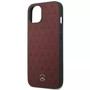 Etui Mercedes MEHCP13SPSQRE do iPhone 13 mini 5,4" černý/červený pevný obal Kožený vzor hvězd