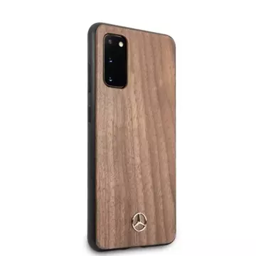 Etui Mercedes MEHCS62VWOLB na Samsung Galaxy S20 G980 pevné pouzdro Wood Line Walnut