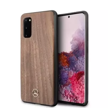 Etui Mercedes MEHCS62VWOLB na Samsung Galaxy S20 G980 pevné pouzdro Wood Line Walnut