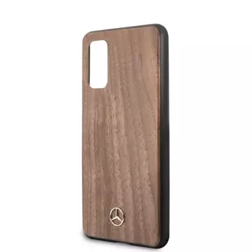 Etui Mercedes MEHCS62VWOLB na Samsung Galaxy S20 G980 pevné pouzdro Wood Line Walnut