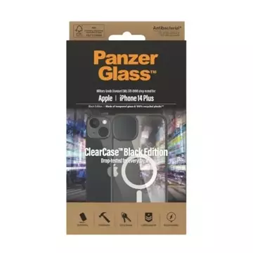 Etui PanzerGlass ClearCase MagSafe pro iPhone 14 Plus 6,7" antibakteriální czarny/black 0415