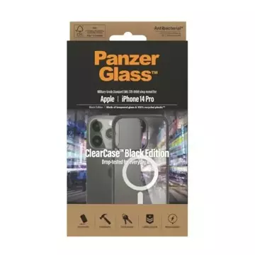 Etui PanzerGlass ClearCase MagSafe pro iPhone 14 Pro 6,1" antibakteriální černá/černá 0414