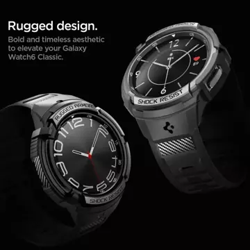 Etui Spigen Rugged Armor „Pro“ pro Samsung Galaxy Watch 6 Classic (43 mm) Black