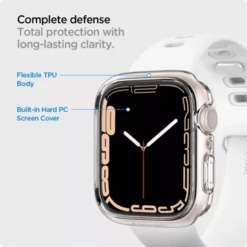 Etui Spigen Ultra Hybrid do Apple Watch 7/8/9 (41 mm) Crystal Clear