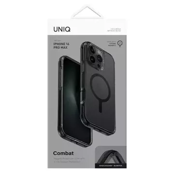 Etui UNIQ Combat pro iPhone 16 Pro Max 6,9" Magclick Charging Czarny/Carbon Black