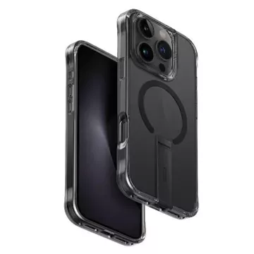 Etui UNIQ Eleva se stojanem Vertica pro iPhone 16 Pro 6,3" černá/uhlově černá