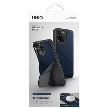 Etui UNIQ Transforma do iPhone 15 Pro Max 6,7" Magclick Charging niebieski/elektrická modrá