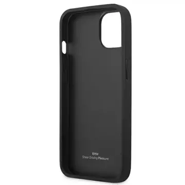 Etui na telefon BMW BMHCP13SRSPPR do Apple iPhone 13 Mini 5,4" černý/červený pevný obal Leather Curve Perforate