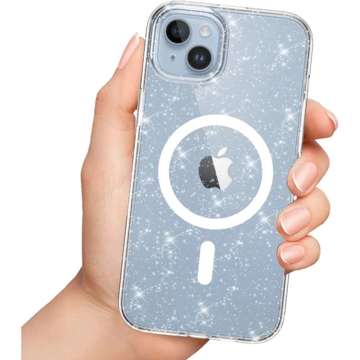 Etui ochronne Flexair Hybrid do MagSafe pro Apple iPhone 15 Pro Glitter Clear