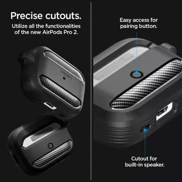 Etui ochronne Spigen Rugged Armor pro Apple AirPods Pro 1/2 Matte Black