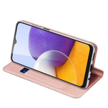Etui portfel DuxDucis SkinPro pro Samsung Galaxy A22 / M22 4G/LTE Rose Gold