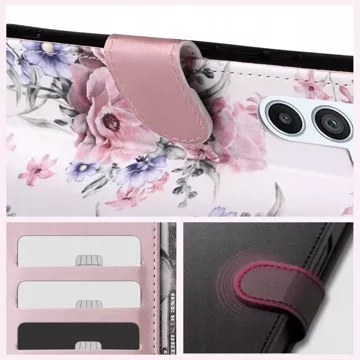 Etui portfel Wallet pro Samsung Galaxy A15 4G / 5G Blossom Flower