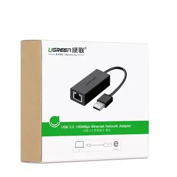 Externí síťová karta UGREEN RJ45 - USB 2.0 100 Mbps Ethernet černá (CR110 20254)