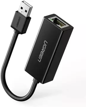 Externí síťová karta UGREEN RJ45 - USB 2.0 100 Mbps Ethernet černá (CR110 20254)