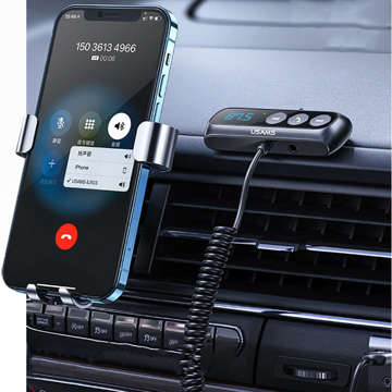 FM / AUX vysílač Bluetooth 5.0 USAMS přijímač MP3 micro SD audio adaptér Black